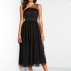 NWT Modcloth black tulle one shoulder party dress size medium